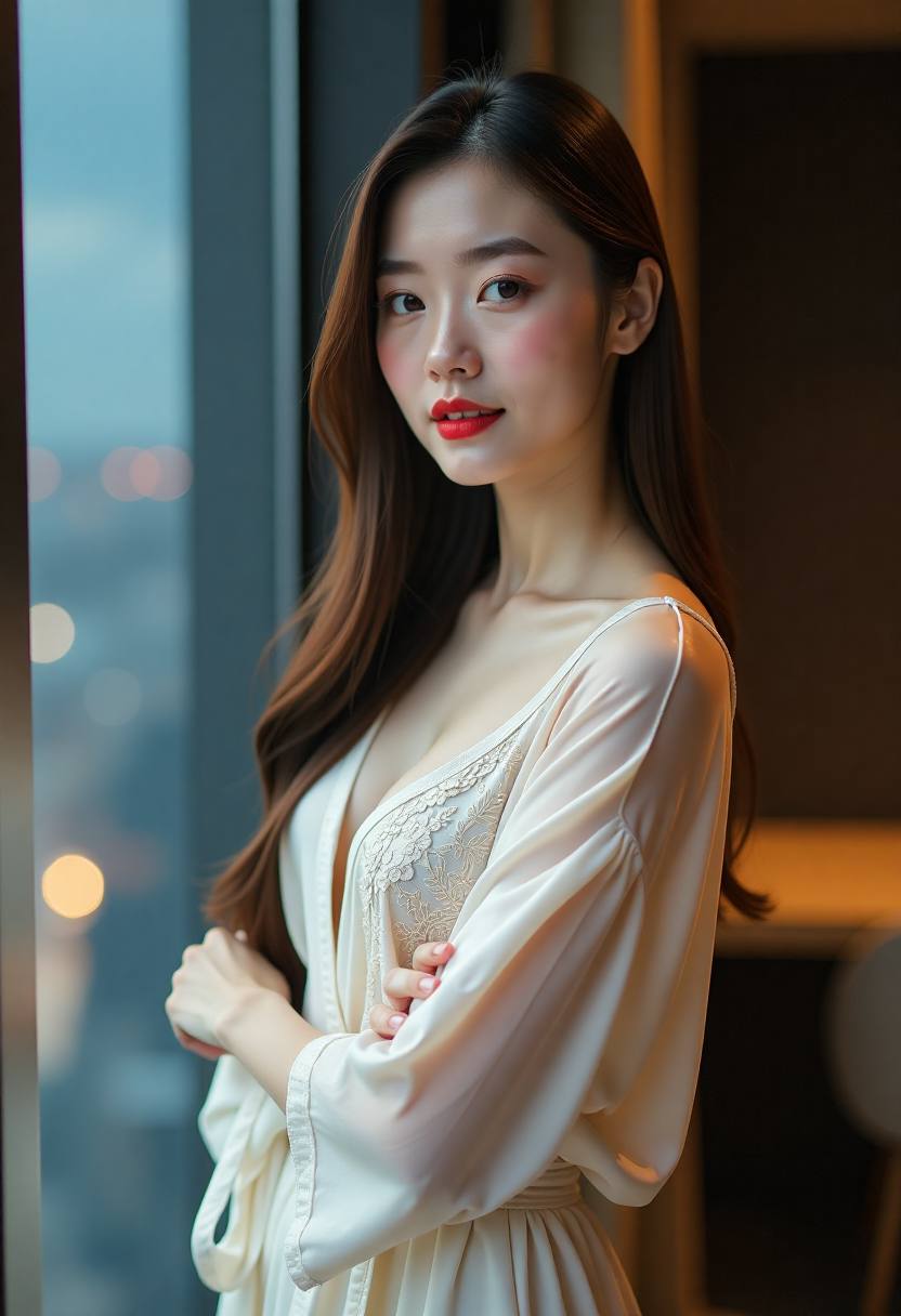 沈曼在音像店内